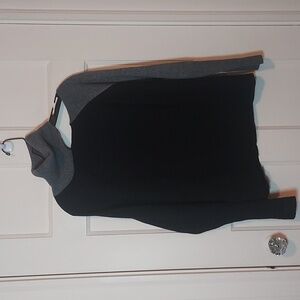 JAMISON Farrah Black Grey Turtleneck Cut Out Sweater